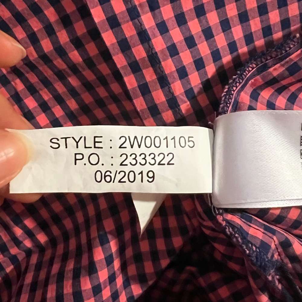 Alicetown Gingham Chilmark Classic Magenta Button Down, Sz 00 - Picture 5 of 7